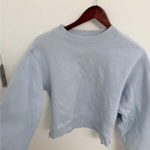 Acne Sky Blue Women's Cropped Sweatshirt
